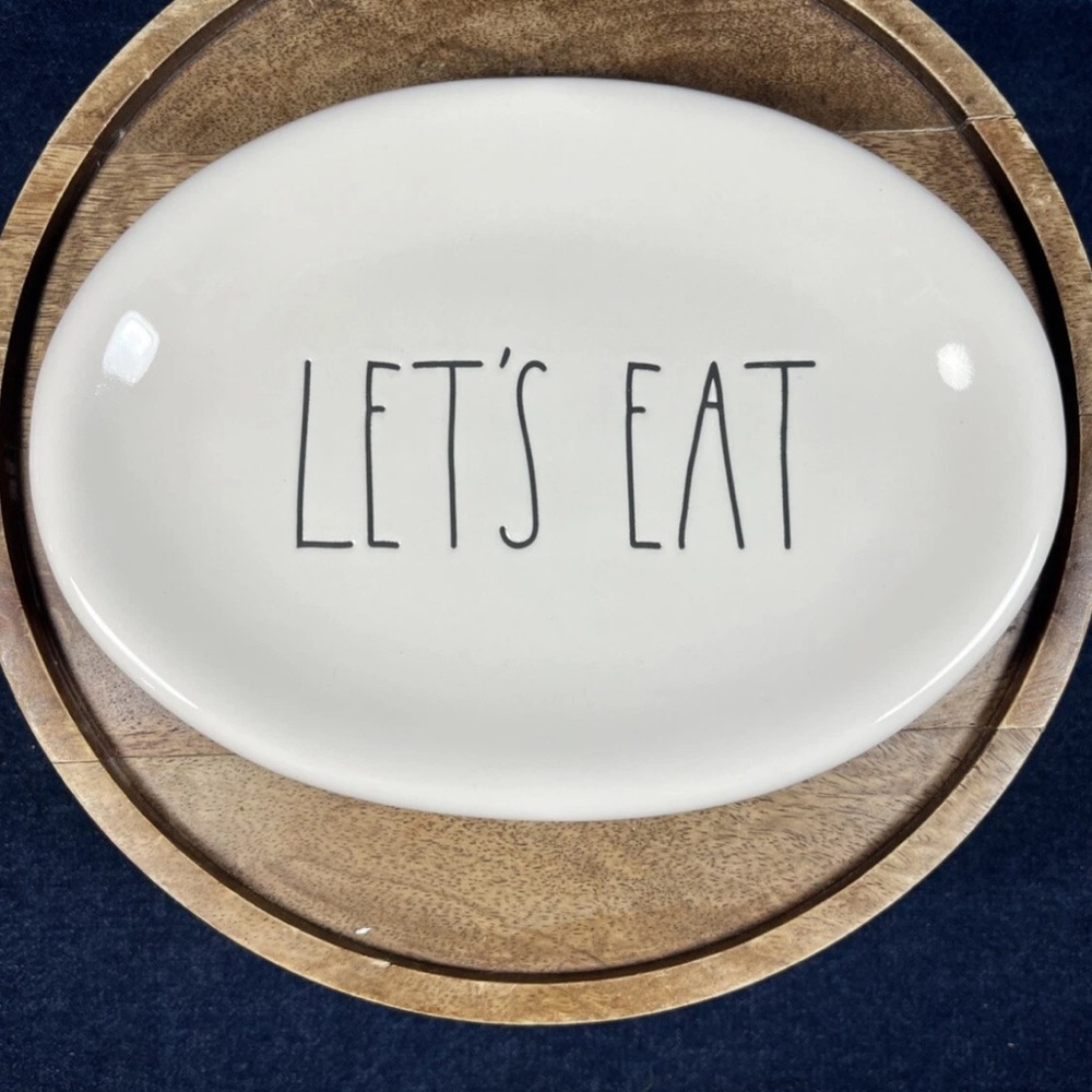 Rae Dunn Artisan Collection 239 LET’S EAT Snack Plate